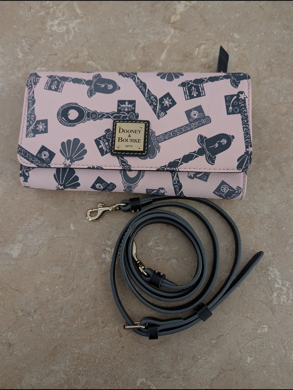 Dooney & Bourke Disney Princess Keys Crossbody Wallet Discontinued